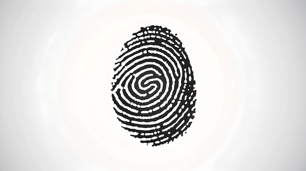 Unieke digitale vingerafdruk illustratie concept van identiteit en veiligheid Zwart-wit minimalistisch ontwerp Perfect voor tech en privacy thema's AI