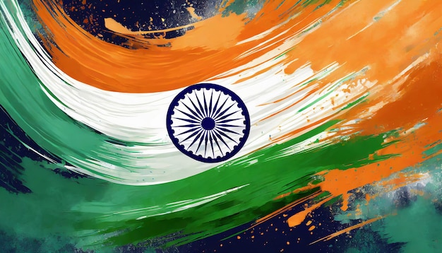 Unieke en creatieve interpretatie van de Indiase vlag Onafhankelijkheidsdag Indiase Republiekdag