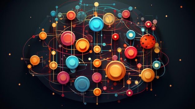 Unified Networking Icon of Interlocking Circles for Seamless Connection