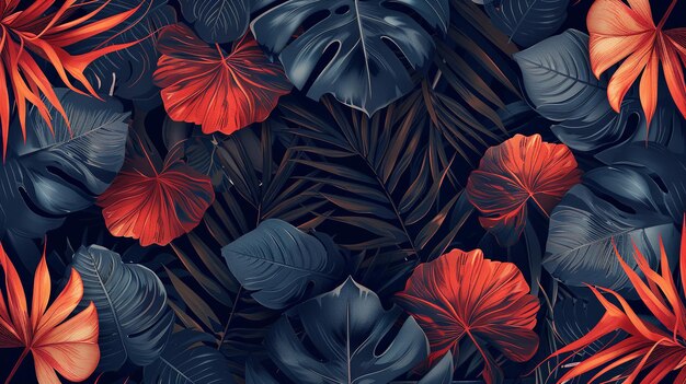 Unified tropical design encompassing oldfashioned dark fallen foliages vector image and space Generative AI