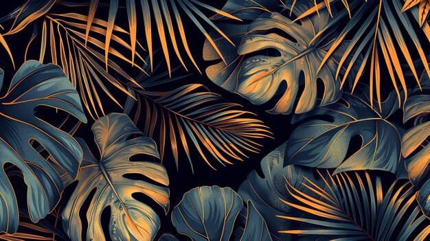 Unified tropical design encompassing oldfashioned dark fallen foliages vector image and space Generative AI