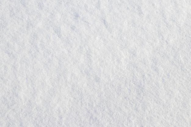 Uniform snow cover. Snow texture on a flat plot of land