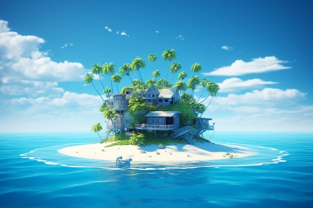 사진 uninhabited tropical island in ocean