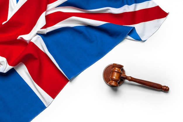 Union jack flag and gavel