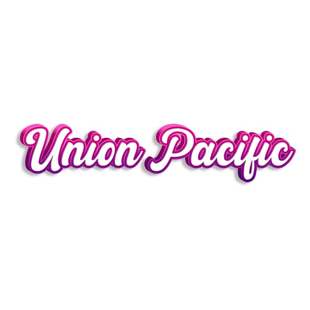 Photo unionpacific typography 3d design yellow pink white background photo jpg
