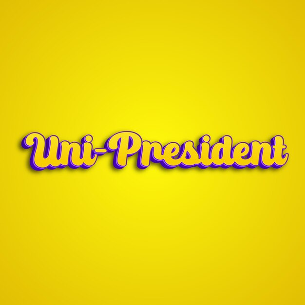 Photo unipresident typography 3d design yellow pink white background photo jpg