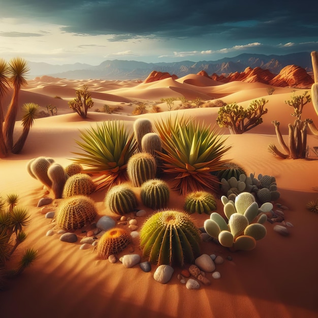 Photo the unique adaptations of desert plants to survive in arid environments