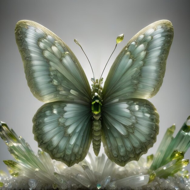 Photo unique butterfly made of colorful stones with transparent background super large image size 4k psd