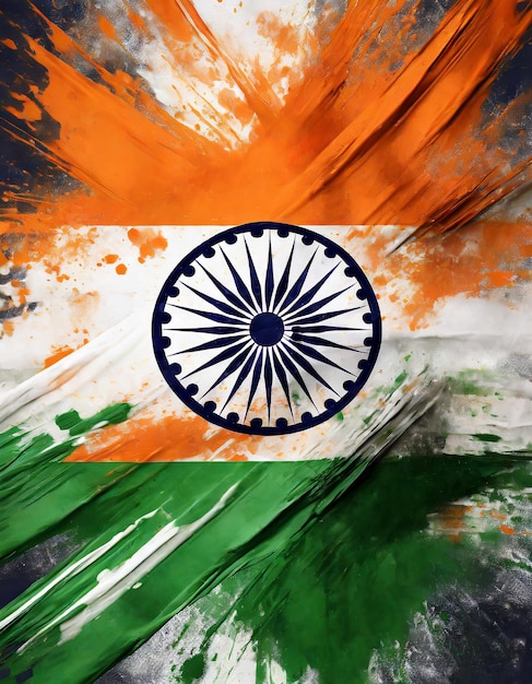 Уникальная и творческая интерпретация индийского флага День независимости Индийский День Республики