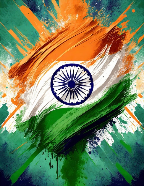 Уникальная и творческая интерпретация индийского флага День независимости Индийский День Республики