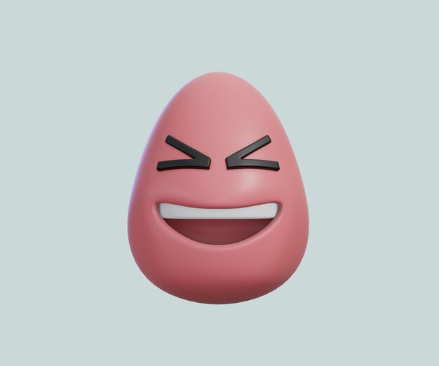 Unique and cute 3d stylized egg emoticons with various expressions