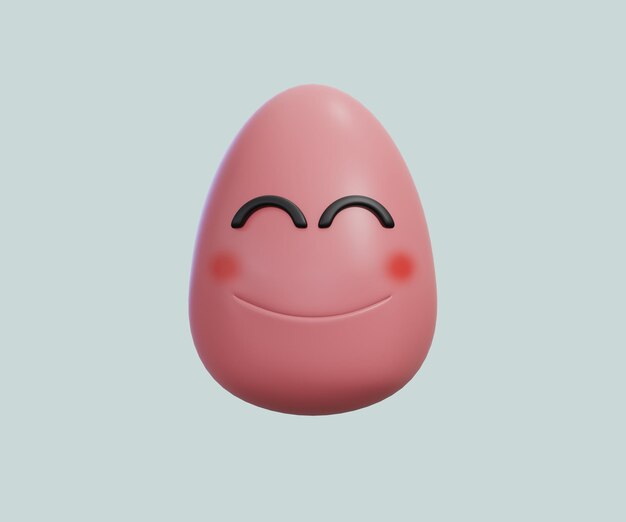 Unique and cute 3d stylized egg emoticons with various expressions