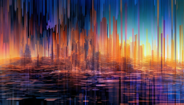 Unique Design Abstract Digital Glitch Background colorful The waves been transformed by the glitch with jagged edges and flickering lights abstract background