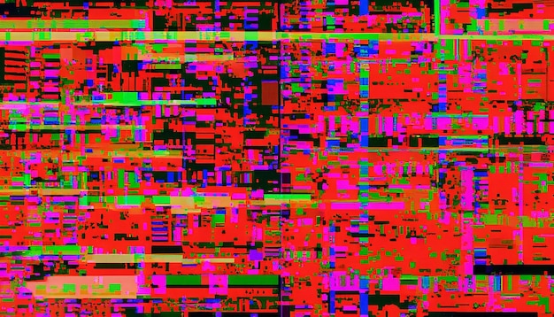 Unique Design Abstract Digital Pixel Noise Glitch Error Video Damage