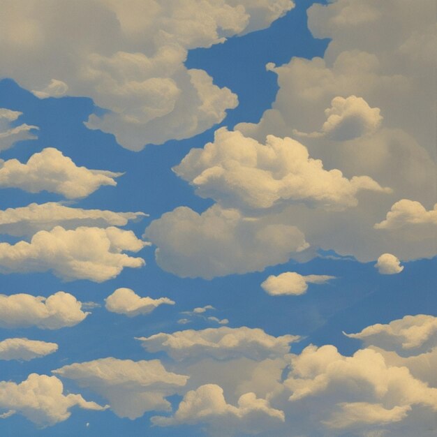 A unique and diverse range of cumulus clouds each with their own distinct shape and texture