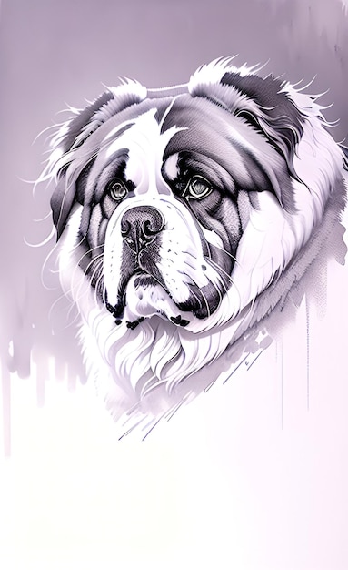 Unique A Domestic Canine Pet Dog in Mammal Sketch Drawing with Animal Themes
