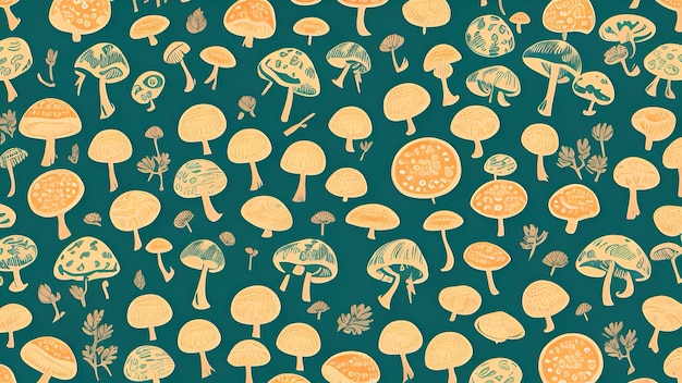 Unique dream mushrooms art wallpaper Ai