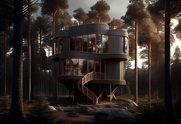 Фото Уникальный экологичный дизайн дома на дереве