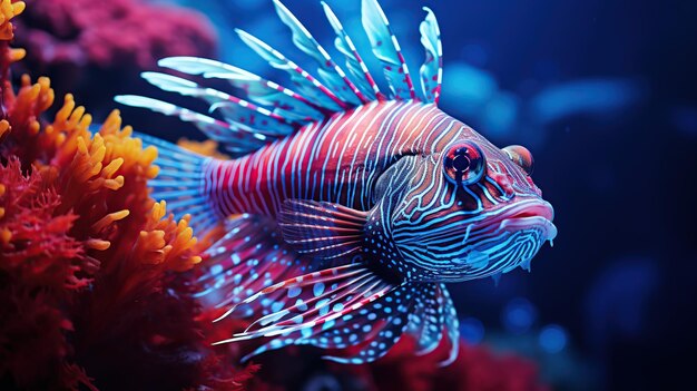 Photo unique fish on coral reefs