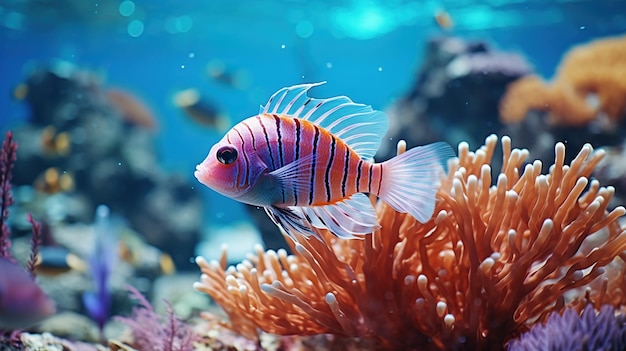 Unique fish on coral reefs