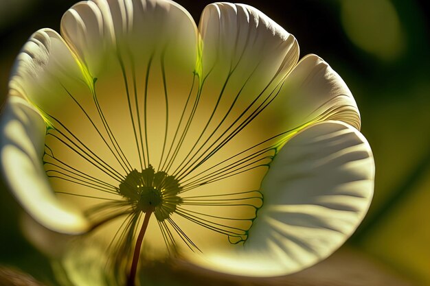 Photo an unique flower with translucent petals is shown up close