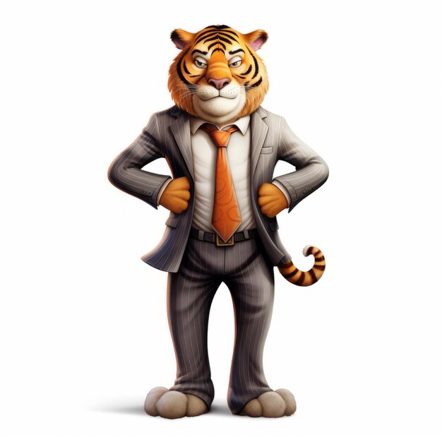 Unique High Resolution Tiger Business Suit Art By Tiago Hoisel