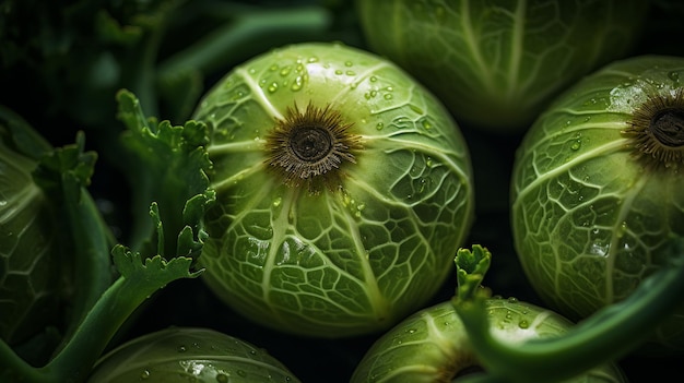 Photo unique kohlrabi closeup