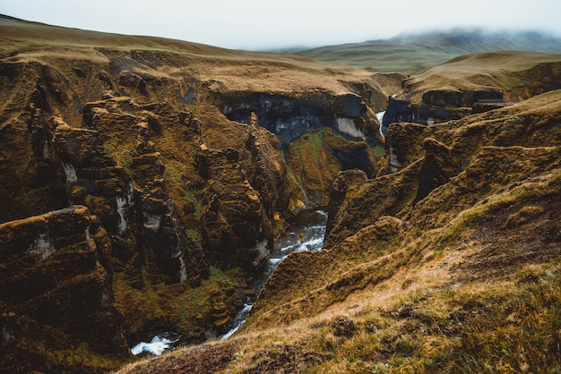 Unique landscape of Fjadrargljufur in Iceland.