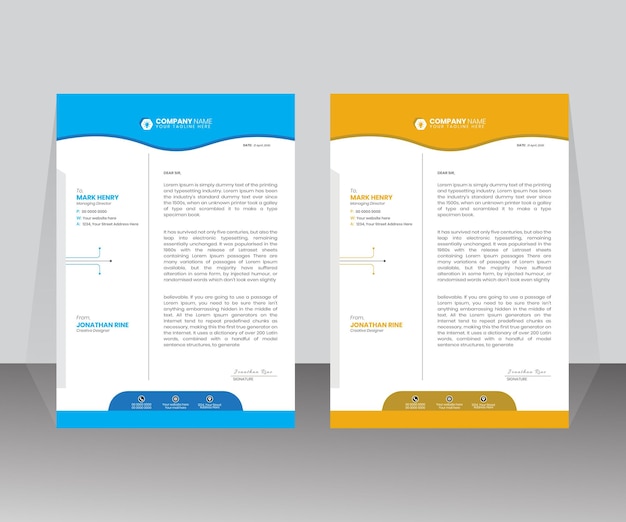 Photo a unique letterhead design template for your business