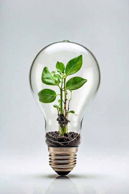 生きている植物を用いたユニークな電球のデザイン