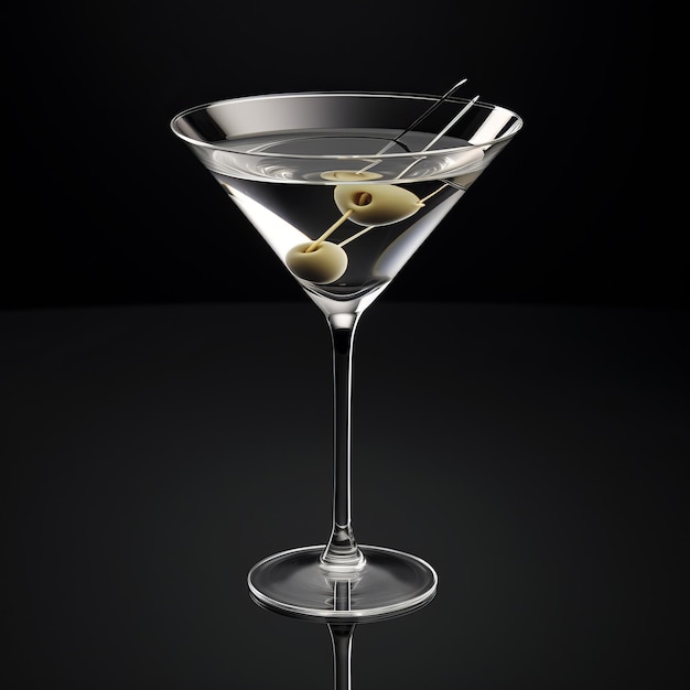 Уникальный бокал для мартини с реалистичными деталями 3d C4d на белом фоне 4k