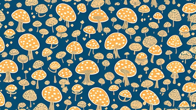 Unique mushrooms art background