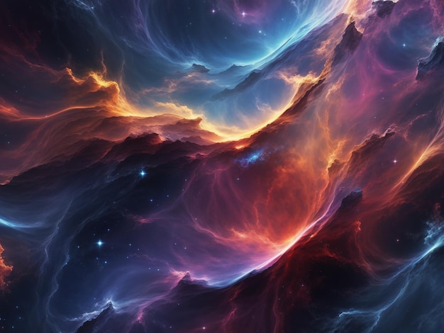 Unique nebula and galaxies in space abstract background generated by ai