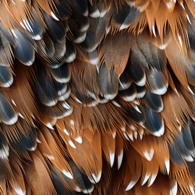 Photo the unique pattern on a piece of feather on a hawk