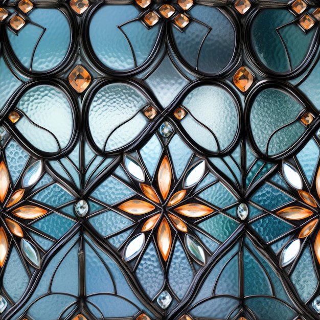 Photo the unique pattern on a piece of leaded glass