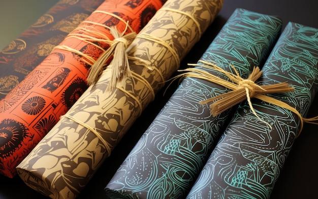 Photo unique patterns for hand printed wrapping