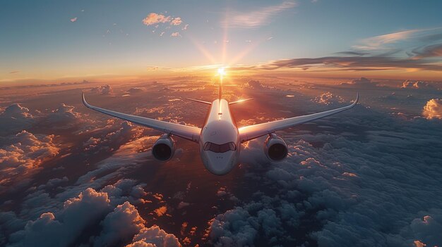 Photo a unique perspective captures the underside of a flying airplane soaring gracefully against the