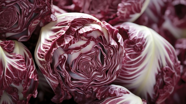 Photo unique radicchio closeup