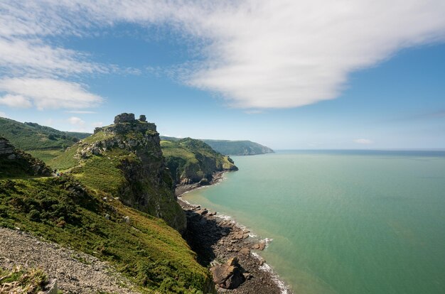 Unique structure of the Valley of the Rocks near Lynmouth Devon