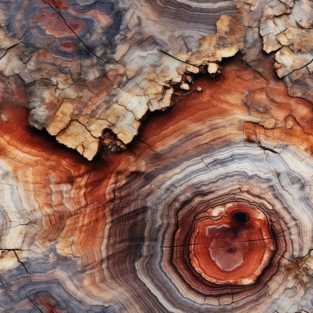 Уникальная текстура куска окаменевшего дерева