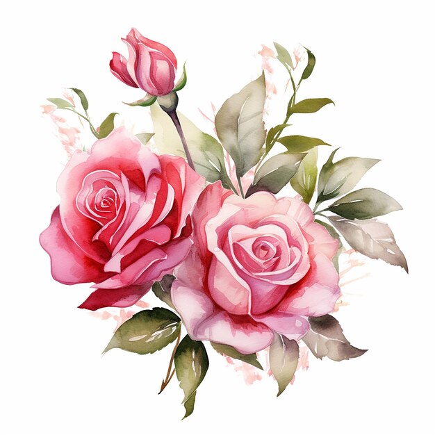 Unique Watercolor Rose Arrangement Clipart OneofaKind Floral Art in Each Image