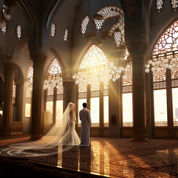 教会寺院とモスクの交差点でのユニークな結婚式