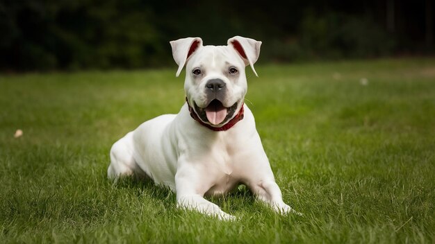 Unique white german boxer