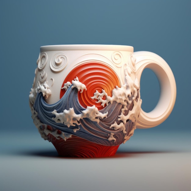 Unique Zbrush Sculpted Mug With Realistic Details