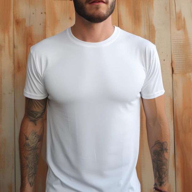 Унисекс-минимализм, охватывающий простоту в белой пустой футболке.
