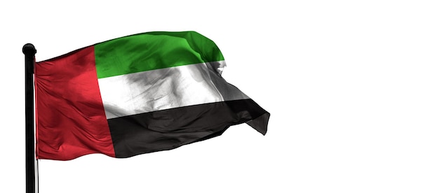 United_arab_emirates Страна 3D ветер развевает флаг и белый фон