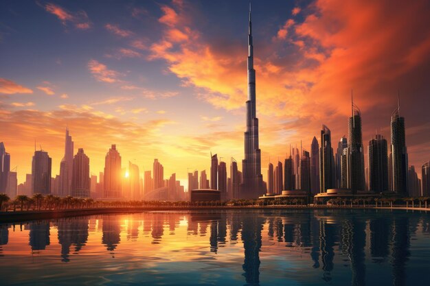Photo united arab emirates dubai view of cityspace generative ai