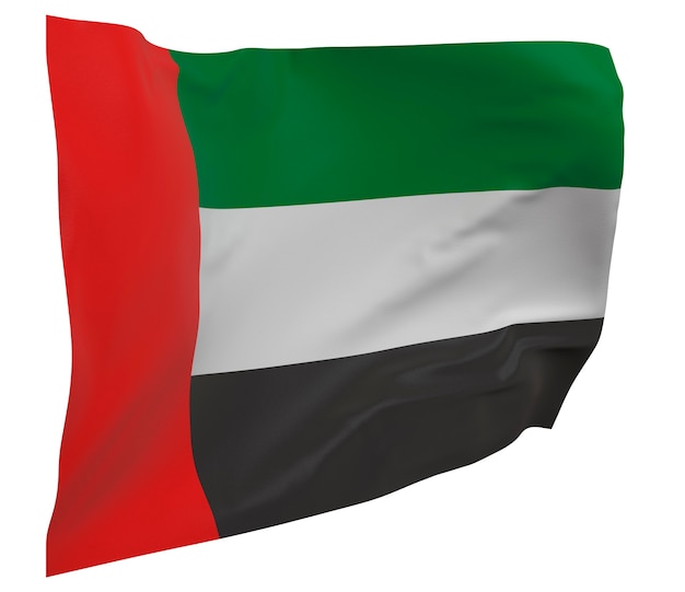 Photo united arab emirates flag isolated. waving banner. national flag of united arab