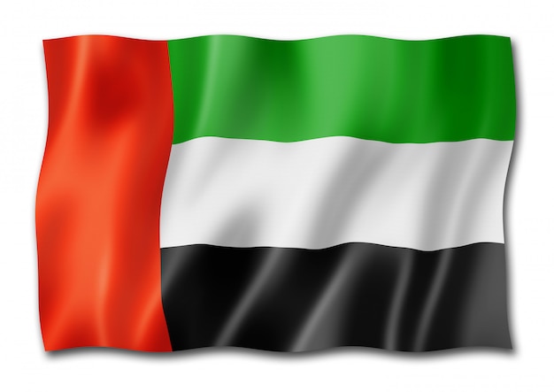 United Arab Emirates flag isolated on white