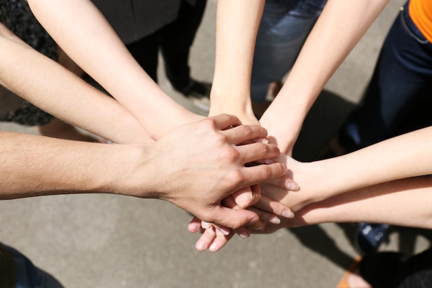 United hands outdoors